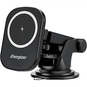 nergizer - Ultimate 15W MagSafe Magnetic Universal 3-in-1 Wireless Car Charger/Mount with Vent, Dash and Windshield Mounts Included - Black $14.99 Bestbuy.com