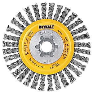 $6.63* | DEWALT 4" x 5/8"-11 HP .020 Carbon Stringer Wire Wheel Bulk at Amazon