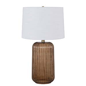 Mainstays 23" Ribbed Glass Table Lamp w/ White Shade (Brown Finish) $29.38 + Free Shipping w/ Walmart+ or on $35+