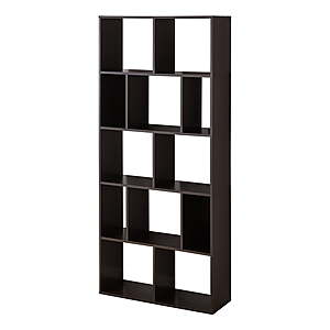 Mainstays 12-Cube 5-Tier Open Back Bookcase (Espresso) $49.14 + Free Shipping
