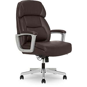 Shaquille O'Neal Rion Ergonomic Heavy-Duty Office Chair, PureSoft Upholstery, High-Back Desk Chair with 400 lb Capacity, Brown $87.6