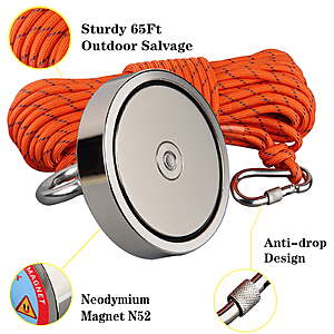 Magnet Fishing N52 Neodymium 1200 lbs Max Weight $36.55