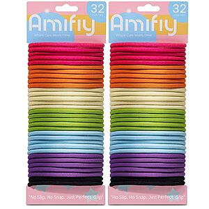 64-Count Amifiy No Damage Hair Ties (Multicolor) $3.72 + Free Shipping w/ Prime or on orders over $35