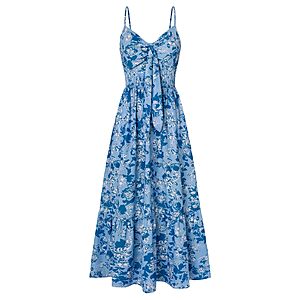 GRACE KARIN Womens Summer Floral Maxi Dresses 2026 Long Flowy Boho Dress Beach Vacation Sundresses Casual Clothes with Pocket Blue White Vine S $14.46