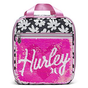 1-L Hurley Sequin Insulated Lunch Tote Bag (Peony Pink/White) $6.69 + Free Shipping w/ Prime or on orders over $35