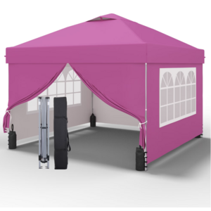 Ainfox 10' x10' Pop-Up Canopy Tent w/ 4 Removable Walls (Pink) $72 + Free Shipping