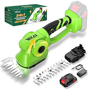 Supleap 600W Cordless Bush Trimmer with Sharp Dual Blades, Lightweight Battery Powered $17.99