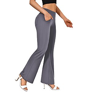 CADITEX Flare Leggings for Women with Pockets Bootcut Yoga Pants Grey M $8.99