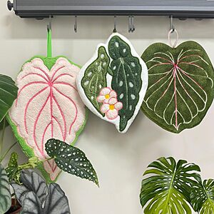 GYW Funny Leaf Hand Towels for Bathroom Kitchen- Cute Decorative Plant Hanging Face Towels- Unique Gifts for woman (COLOR1) $10.19