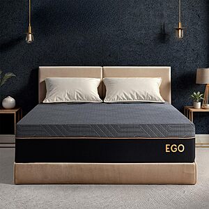 EGOHOME 12 Inch Queen Mattress, Copper Gel Cooling Memory Foam for Back Pain Relief, Therapeutic Bed in a Box, Foam Made in USA, CertiPUR-US Certified, 60x80x12 Black $295.93