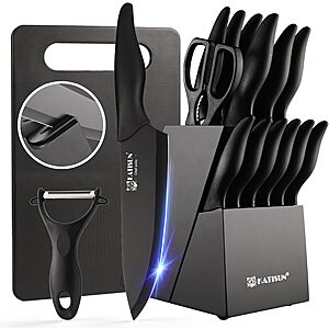 Katisun 16-Piece Kitchen Knife Block Set $28