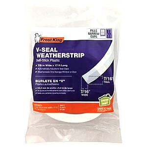 $2: Frost King M13WH V-Shape Weatherstrip- 17' X 7/8", White at Walmart.com