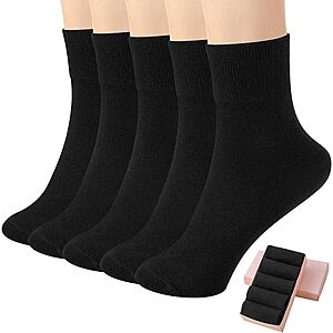HUGSWEET Women's Cotton Crew Socks (Various): 5-Pack $5.99, 10-Pack $8.99 + Free Shipping w/ Prime or on $35+