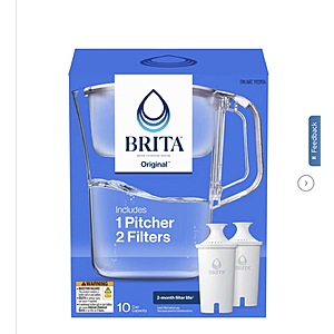 Brita Champlain Water Filter Pitcher, 10 Cup with 2 Filters $29.99 Free Shipping Costco.com
