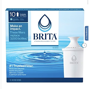 Brita Replacement Water Filters, 10-pack $31.99 Free Shipping Costco.com