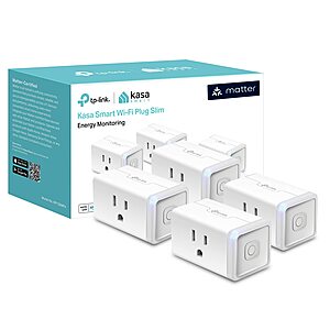 4-Pack Kasa KP125M Matter Smart Plug w/ Energy Monitoring (15A) $37.99 + Free Shipping