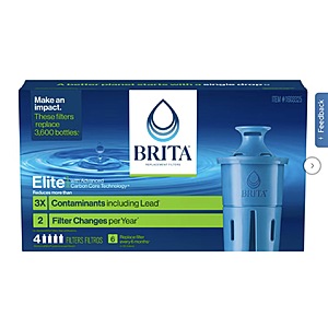 Brita Elite Replacement Water Filters, 4-count $36.99 free shipping Costco.com