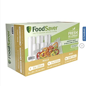 FoodSaver Vacuum Sealer Rolls and Bags Variety Pack $23.99 + $4.99 Shipping Costco.com