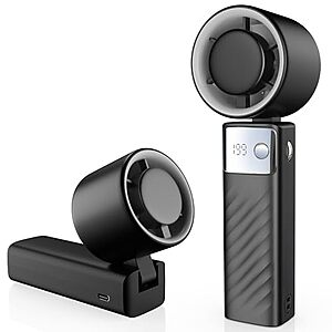 6.89" Yoshenmo Portable Handheld & Desk Turbo Fan w/ LED Display & Speed Adjustment (Black) $5.99 + Free Shipping w/ Prime or on $35+