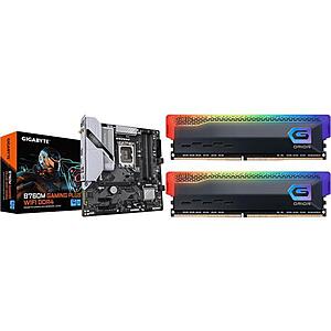 GIGABYTE B760M GAMING PLUS WIFI DDR4, GeIL ORION RGB 16GB (2x8GB) DDR4 3200 RAM $185 + Free Shipping