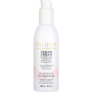 $8.12: Pacifica Vegan Collagen Cream Gel Facial Cleanser, Daily Foaming Face Wash & Makeup Remover (4.7oz)