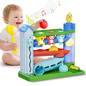 Ussybaby Hammer Toddler Musical Toys, Light-Up Baby Musical Toy - $6.49 (lightning deal + promo code)