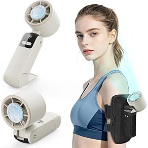 5-in-1 SITEER Rechargeable Handheld Ice Cooling Fan w/ Running Armband (White) $8.39 + Free Shipping w/ Prime or on $35+