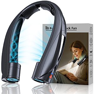 Laimiod Rechargeable Portable Neck Fan w/ LED Book Light (Various) $10.63 + Free Shipping w/ Prime or on $35+