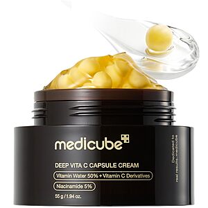 medicube Capsule Cream with Deep Vitamin C | Liposome Vitamin C Golden Capsule for Radiance & Firm-Looking Skin | Hydrating Glow Gel Texture | Korean Skincare, 1.94 oz $16.89