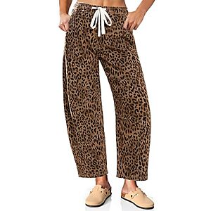 Vetinee Women's High-Waisted Barrel Wide Leg Cheetah Print Jeans (Brown) $18.49 + Free Shipping w/ Prime or on $35+