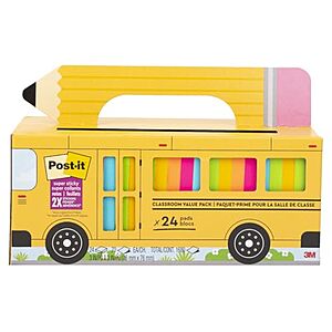 24-Pack Post-it Super Sticky Notes 3" x 3" Assorted Brights $12.53 w/ S&S + Free Shipping w/ Prime or on $35+
