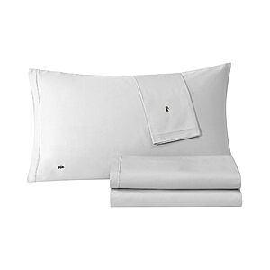4-Piece Lacoste 100% Cotton Percale Sheet Set (White; Queen) $28.50 + Free Shipping w/ Prime or on $35+