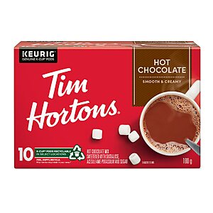 $3.99 - Tim Hortons Original Hot Chocolate, Single Serve Keurig K-Cup Pods, 10 Count