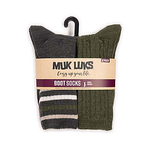MUK LUKS Women's Fluffy Dream Crew Boot Socks, 6-Pack, OSFM $3.97