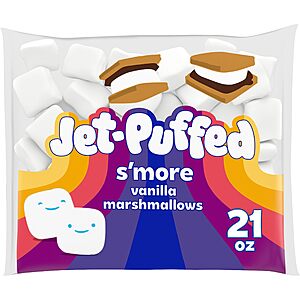 $1.75 S&S CLIP Q AMAZON Jet-Puffed Marshmallows, S'more Vanilla, 21 oz Bag