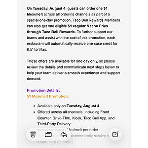 Taco Bell Meximelt $1 / Nacho Fries $1 Tuesday August 4th Only + Free Pickup