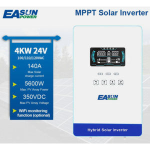 EASUN 24V 4KW Hybrid Off-Grid Solar Inverter 4000W 140A MPPT Charge 120VAC (Free Shipping) $177.68