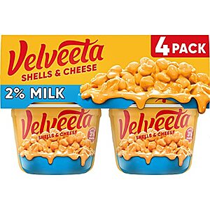 [SnS, AC] $6.25 | 2 × 4-Pack 2.19-Oz Velveeta Shells & Cheese Microwavable Macaroni and Cheese Cups (2% Milk Cheese) ($3.13 each) at Amazon