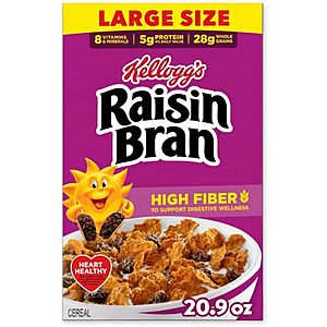 [SnS, AC] $3.19 | 20.9-Oz Kellogg’s Raisin Bran Breakfast Cereal at Amazon