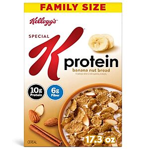 [SnS, AC] $7.47 | 2 × 17.3-Oz Kellogg's Special K Protein Banana Nut Bread Breakfast Cereal ($3.74 each) at Amazon