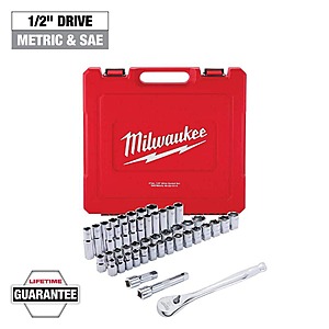 Milwaukee 1/2 in. Drive SAE/Metric Ratchet and Socket Mechanics Tool Set (47-Piece) $179.97