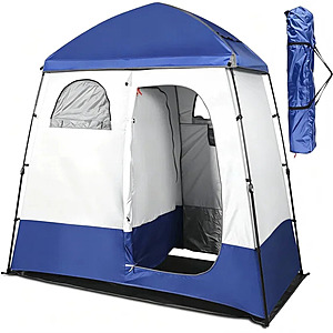 GVDV Camping Shower Tent, 2 - Person Privacy Tent with Carrying Bag (2 Colors) $43.99