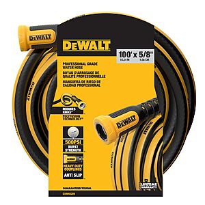 $73.99: DEWALT Professional Grade Heavy Duty Garden Hose 100 Feet x 5/8 Inch at Amazon