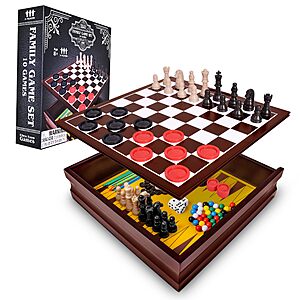 Elbow Room Games 10-in-1 Classic Family Game Set with Wooden Box $13.49 + Free S&H w/ Prime or $35+