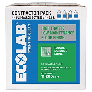 YMMV, 4 pack ECOLAB 1 Gal. High Traffic Low Maintenance Non Slip Floor Finish for Concrete, Vinyl and Epoxy Flooring, $13.98, free pickup, Home Depot
