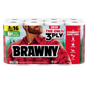 Kroger, $11.99 + $2 Kroger cashback,  Brawny Paper Towel (8 Double Rolls)
