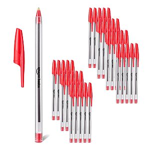 36-Pack Amazon Basics Medium Point Ballpoint Pens (1.0mm, Red Ink) $6.07 + Free Shipping w/ Prime or on orders over $35