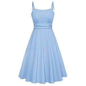 Belle Poque Women's Spaghetti Strap Midi Vintage Tea Party Dress $16.55