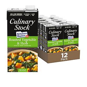 Kitchen Basics Roasted Vegetable and Herb Culinary Stock, 32 oz. Carton (Pack of 12) for $15.61