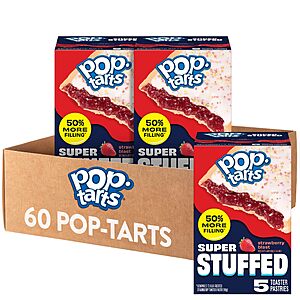 Select Accts[AC,S&S] 60 Ct Pop-Tarts Super Stuffed Strawberry Blast Toaster Pastries $25 + Free S&H w/ Prime or $35+
